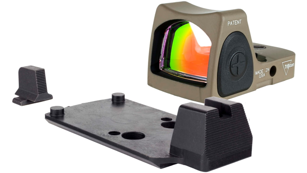 Trijicon Dual Defense RMR Type 2 1x Reflex Red Dot Sight w/ M17/18 Mount, No Tritium, 1x, 3.25 MOA Reticle, FDE, RM06-C-700815