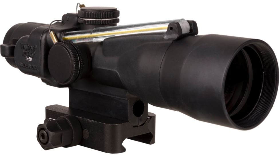 Trijicon Dual Illuminated Compact ACOG Scope, 3x30 mm, .223/62gr. Amber, Chevron Reticle, Matte Black, 400363