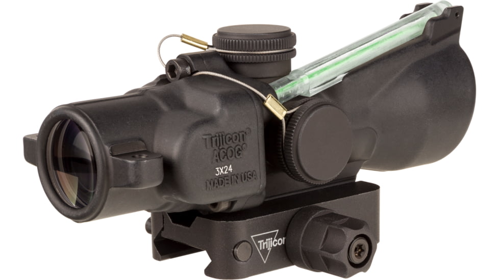 Trijicon Dual Illuminated Low Height Compact ACOG Scope, 3x24 mm, Green, .223/55gr. Crosshair Reticle, Matte Black, 400353