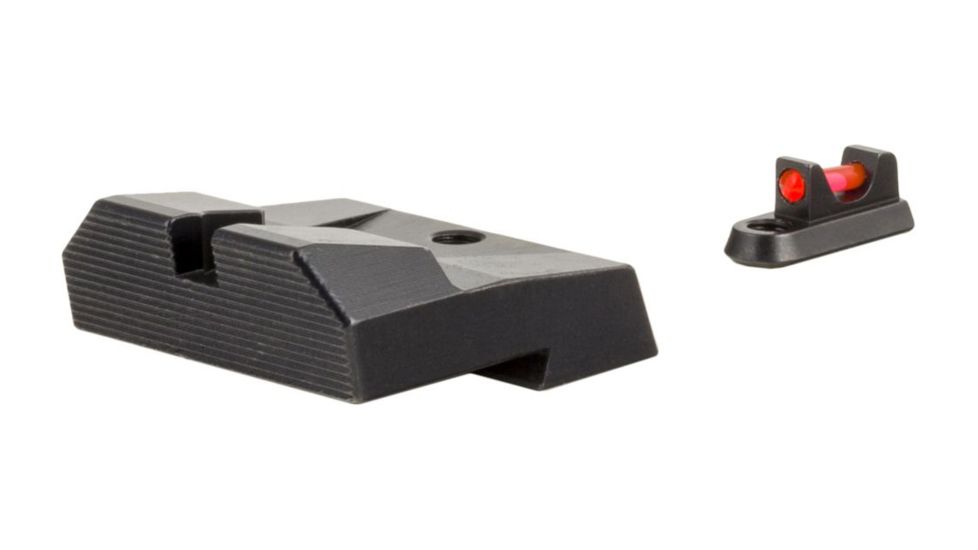 Trijicon Fiber Optic Pistol Front/Rear Sight Set, Red Fiber Stick, CZ P-10/P-10C, Black, 601065