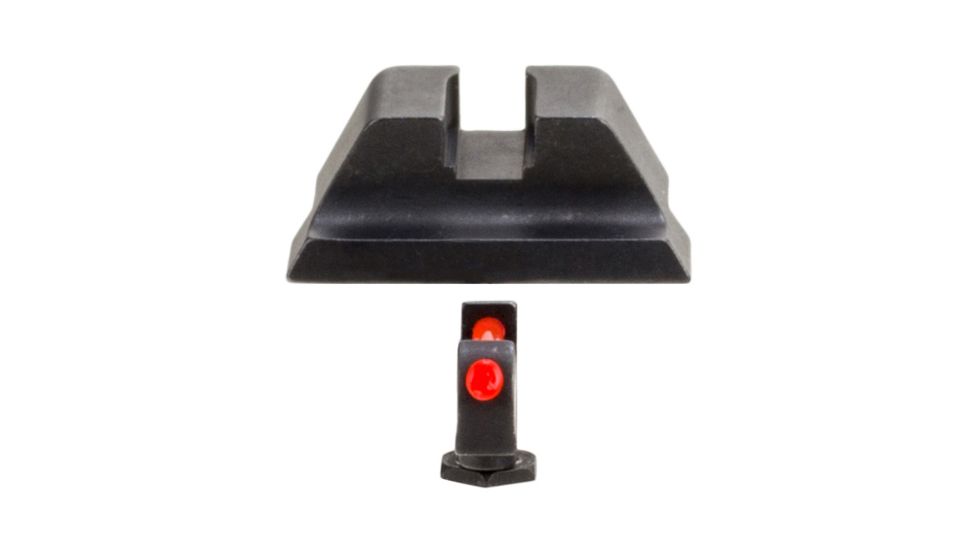 Trijicon Fiber Optic Pistol Front/Rear Sight Set, Red Fiber Stick, Glock 42/43, Black, 601029