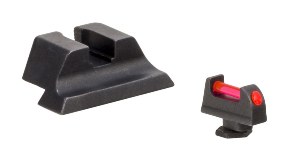 Trijicon Fiber Optic Pistol Front/Rear Sight Set, Red Fiber Stick, Glock 42/43, Black, 601029