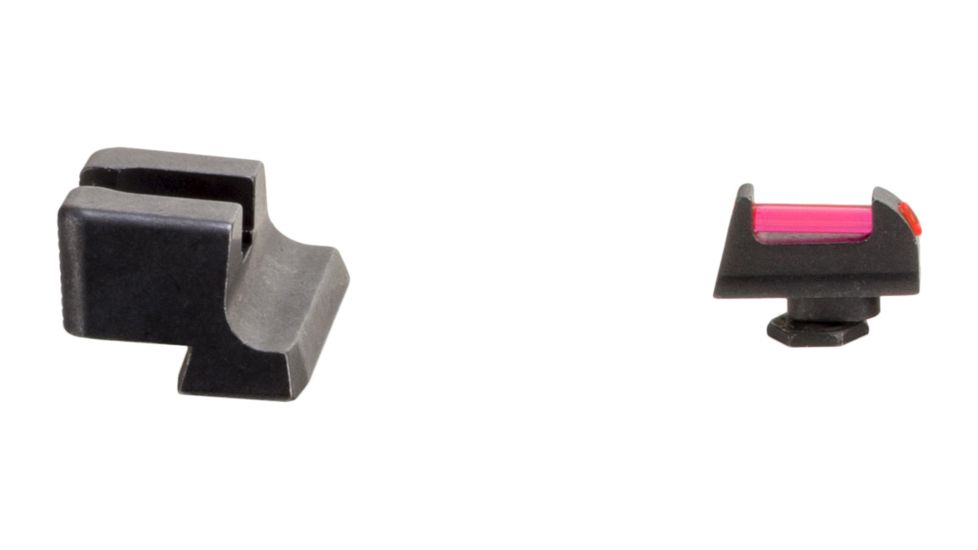 Trijicon Fiber Optic Pistol Front/Rear Sight Set, Red Fiber Stick, Glock 42/43, Black, 601029