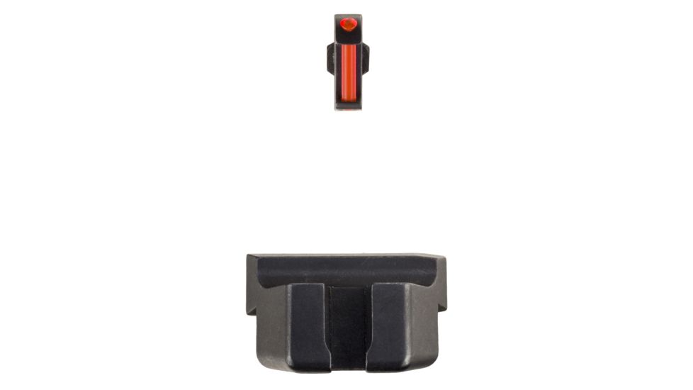 Trijicon Fiber Optic Pistol Front/Rear Sight Set, Red Fiber Stick, Glock 42/43, Black, 601029