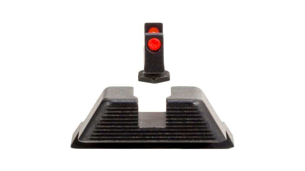 Trijicon Fiber Optic Pistol Front/Rear Sight Set, Red Fiber Stick, Glock 42/43, Black, 601029