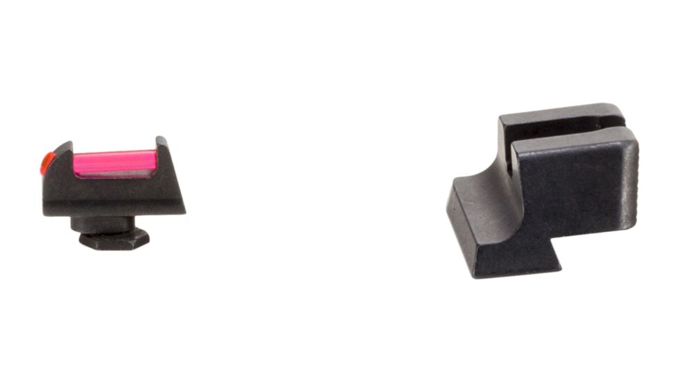 Trijicon Fiber Optic Pistol Front/Rear Sight Set, Red Fiber Stick, Glock 42/43, Black, 601029