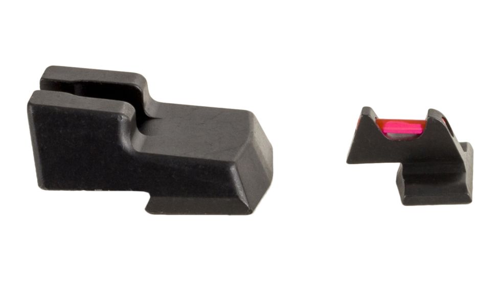 Trijicon Fiber Optic Pistol Front/Rear Sight Set, Red Fiber Stick, H&amp;K .45/.45Tactical, Black, 601044