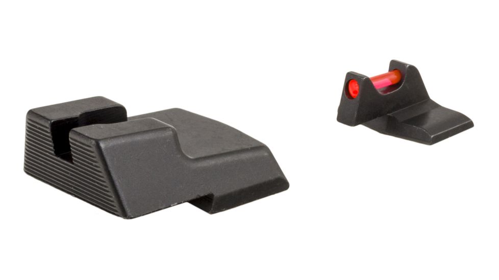 Trijicon Fiber Optic Pistol Front/Rear Sight Set, Red Fiber Stick, H&amp;K .45/.45Tactical, Black, 601044