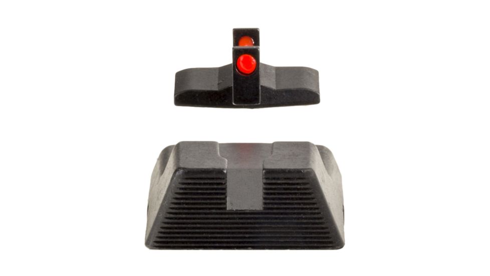 Trijicon Fiber Optic Pistol Front/Rear Sight Set, Red Fiber Stick, H&amp;K .45/.45Tactical, Black, 601044