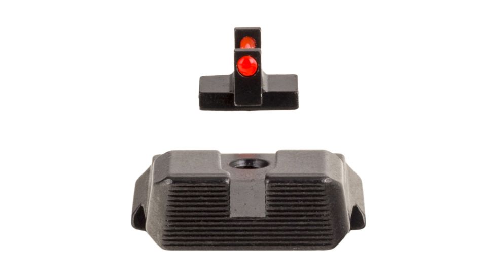 Trijicon Fiber Optic Pistol Front/Rear Sight Set, Red Fiber Stick, Smith &amp; Wesson M&amp;P/M&amp;P M2.0, NOT Shield/C.O.R.E., Black, 601032