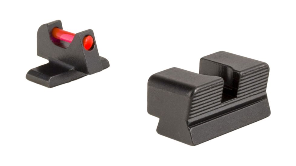 Trijicon Fiber Optic Pistol Front/Rear Sight Set, Red Fiber Stick, Sig Sauer P220/P229/P240/P938/Pro233/Pro2340/Pro245, Black, 601047