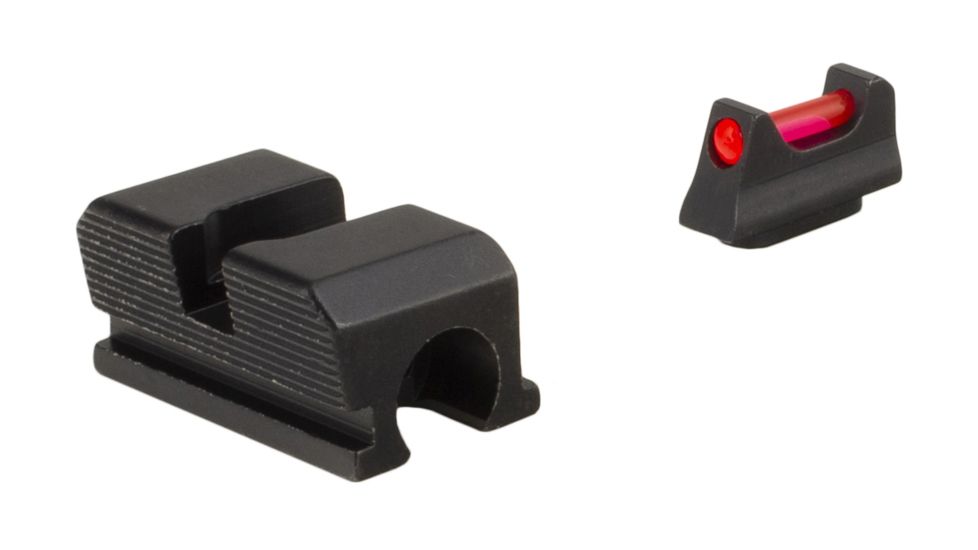 Trijicon Fiber Optic Pistol Front/Rear Sight Set, Red Fiber Stick, Walther P99/PPQ/PPQ M2, Black, 601053
