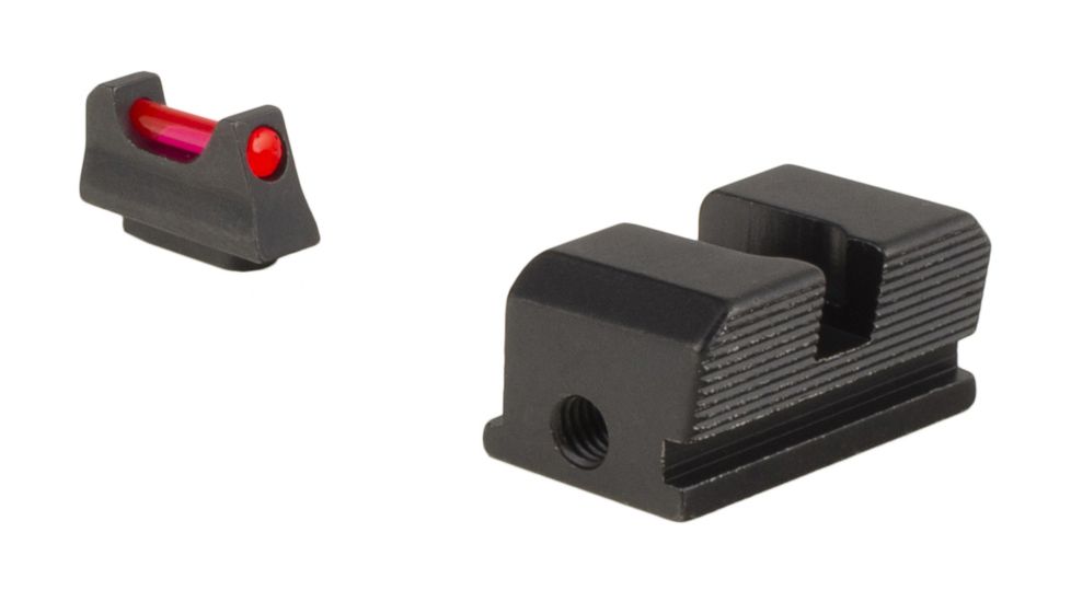 Trijicon Fiber Optic Pistol Front/Rear Sight Set, Red Fiber Stick, Walther P99/PPQ/PPQ M2, Black, 601053