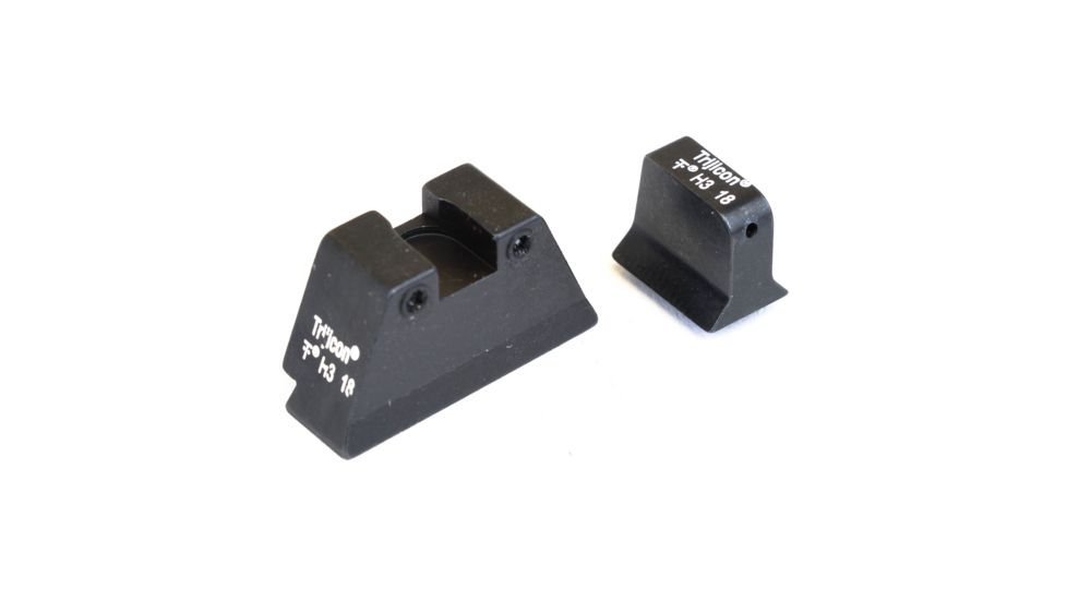 Trijicon For Glock Sup Night Sight w/ Wht Outline/Grn Lamps, White/Black, Suppressor Night Sight Set 196577