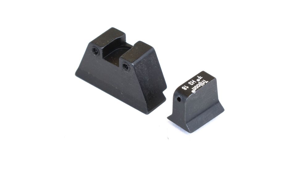 Trijicon For Glock Sup Night Sight w/ Wht Outline/Grn Lamps, White/Black, Suppressor Night Sight Set 196577