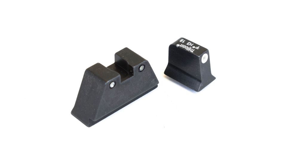 Trijicon For Glock Sup Night Sight w/ Wht Outline/Grn Lamps, White/Black, Suppressor Night Sight Set 196577