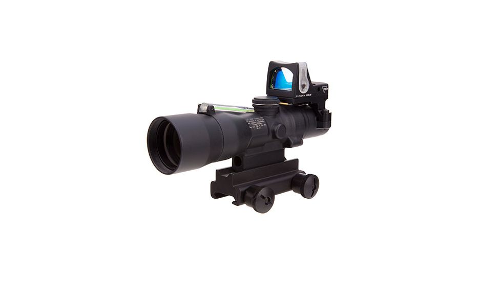 Trijicon 3x30 Compact ACOG Scope, Dual Illuminated Green Chevron .223/62gr. Ballistic Reticle w/Dual Illuminated RMR 9.0 MOA Green Dot and Colt Knob Thumbscrew Mount 400160