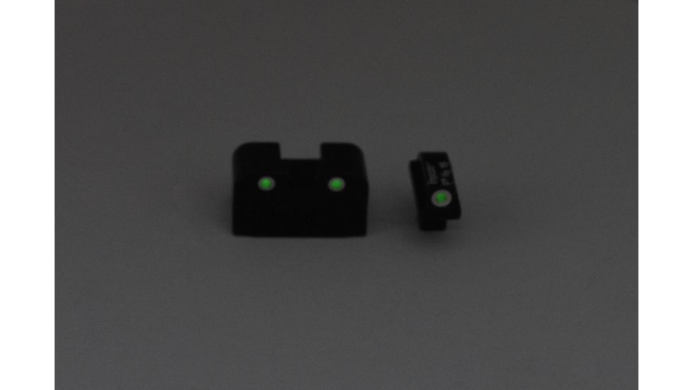 Trijicon Bright &amp; Tough Green Front &amp; Green Rear Night Sight Set - Colt Govt, Newer CA01