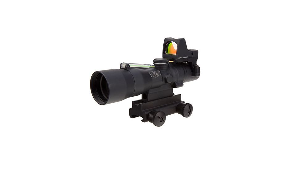 Trijicon 3x30 Compact ACOG Scope, Dual Illuminated Green Horseshoe/Dot 5.56x45mm/62gr. Ballistic Reticle w/ LED RMR 3.25 MOA Red Dot and Colt Knob Thumbscrew Mount 400117