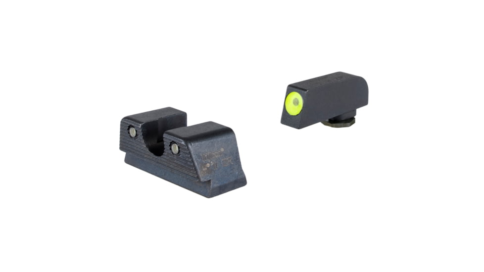 Trijicon HD Tritium Night Sights - Rear - Yellow Front Outline - for GLOCK Models 42,43,43x,43X MOS, 48, 48 MOS, Black, GL143-C-601163