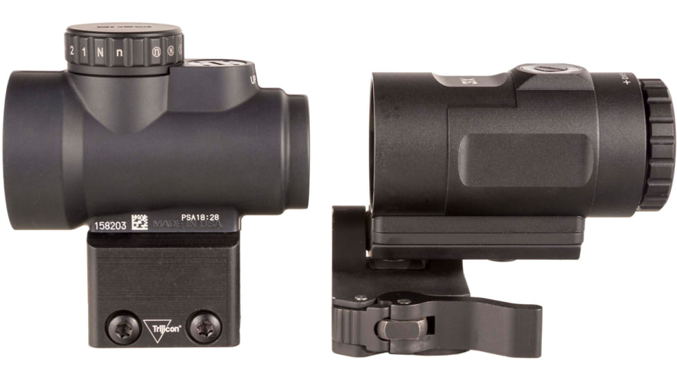 Trijicon MRO HD 1x25mm Red Dot Sights Combo Set, 68 MOA Reticle w/2.0 MOA Dot, Angled Glass, Black, 2200057