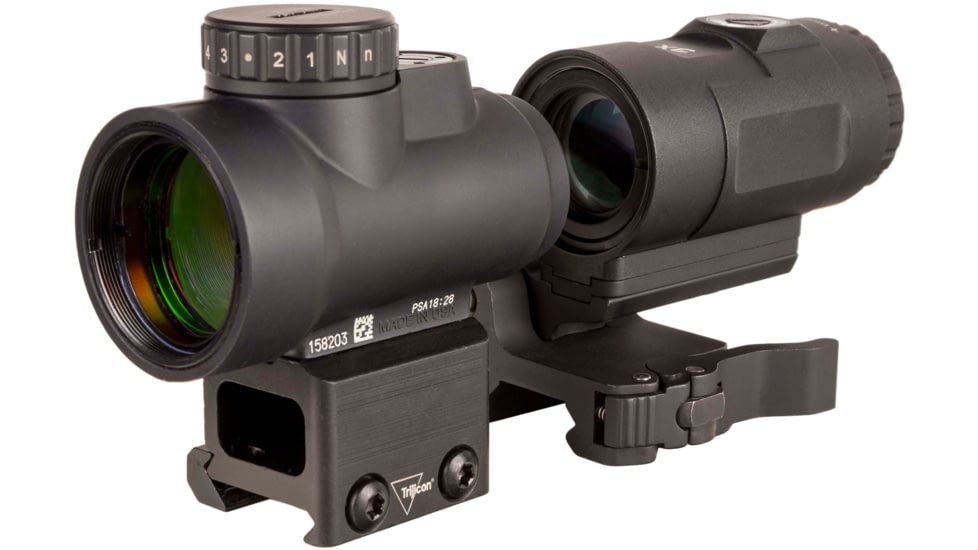 Trijicon MRO HD 1x25mm Red Dot Sights Combo Set, 68 MOA Reticle w/2.0 MOA Dot, Angled Glass, Black, 2200057