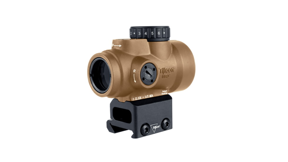 Trijicon MRO SD 1x25mm Reflex Green Dot Sight, 2.0 MOA Adjustable Green Dot, with Full Co-witness Mount, Anodized Coyote Brown Anodized, MRO-C-2200348