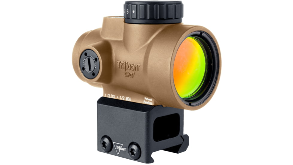 Trijicon MRO SD 1x25mm Reflex Green Dot Sight, 2.0 MOA Adjustable Green Dot, with Lower 1/3 Co-witness Mount, Anodized Coyote Brown, MRO-C-2200349