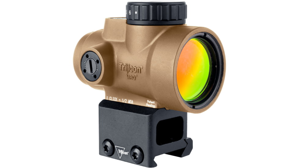 Trijicon MRO SD 1x25mm Reflex Red Dot Sight, 2.0 MOA Adjustable Red Dot, with Lower 1/3 Co-witness Mount, Anodized Coyote Brown, MRO-C-2200328