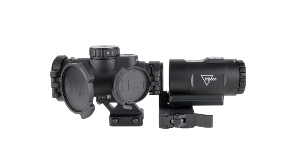 Trijicon MRO SD Patrol 1x25mm Reflex Red Dot Sight, 2.0 MOA Adjustable Red Dot, with Full Co-Witness Quick Release Q-LOC Mount, 3x Magnifier with Quick Release Flip-to-Side Mount, Black, MRO-C-2200368