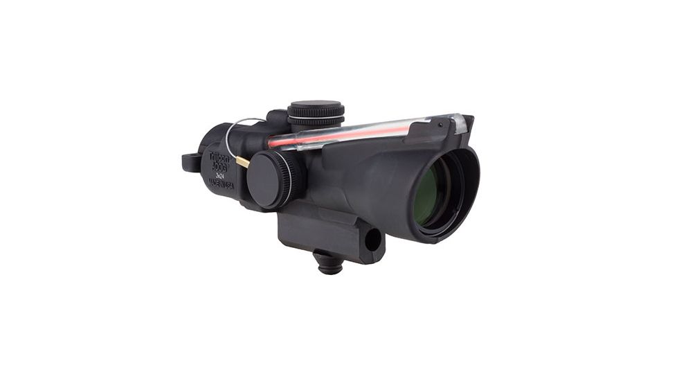 Trijicon 3x24 Compact ACOG Scope, Dual Illuminated Red Crosshair .223/55gr. Ballistic Reticle w/ M16 Carry Handle Base and Mounting Screw 400223