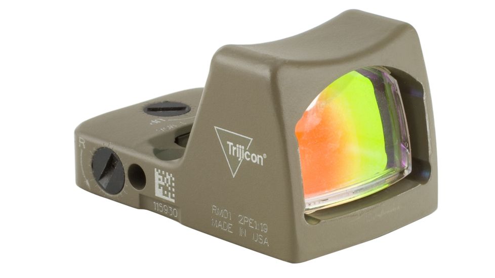 Trijicon RM01 RMR Type 2 LED Red Dot Sight, 3.25 MOA Red Dot, No Mount, Hard Anodized, FDE, 700624