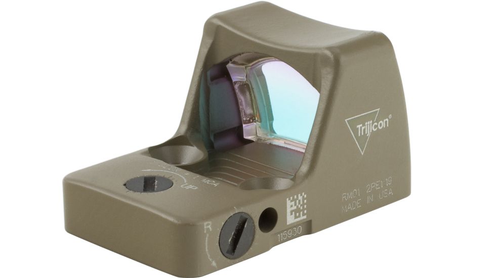 Trijicon RM01 RMR Type 2 LED Red Dot Sight, 3.25 MOA Red Dot, No Mount, Hard Anodized, FDE, 700624