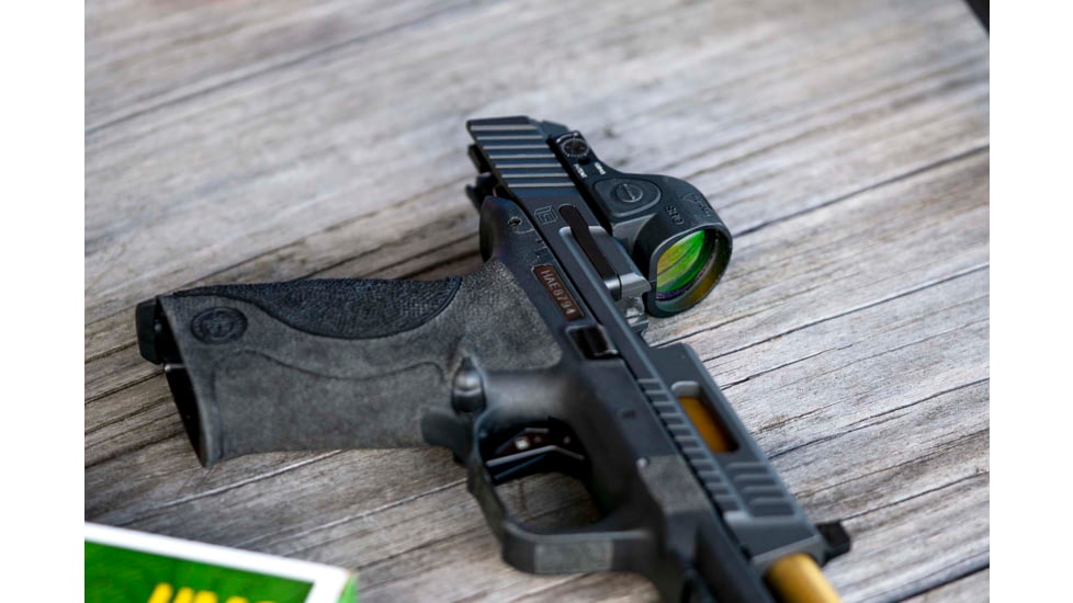 Trijicon SRO Adjustable LED Red Dot Reflex Sight, 1x, Green 2.5 MOA Dot Reticle, Anodized, Black, SRO2-2500027