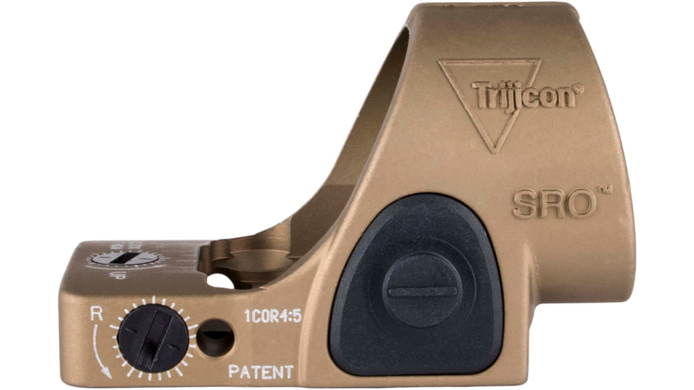 Trijicon SRO Adjustable LED Red Dot Reflex Sight, 1x, Green 2.5 MOA Dot Reticle, Anodized, Coyote Brown, SRO2-2500035