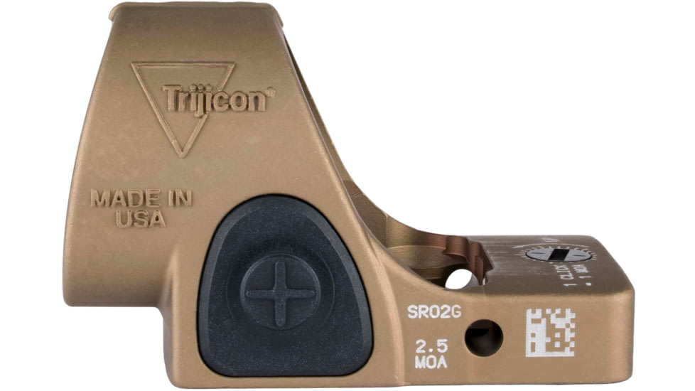 Trijicon SRO Adjustable LED Red Dot Reflex Sight, 1x, Green 2.5 MOA Dot Reticle, Anodized, Coyote Brown, SRO2-2500035