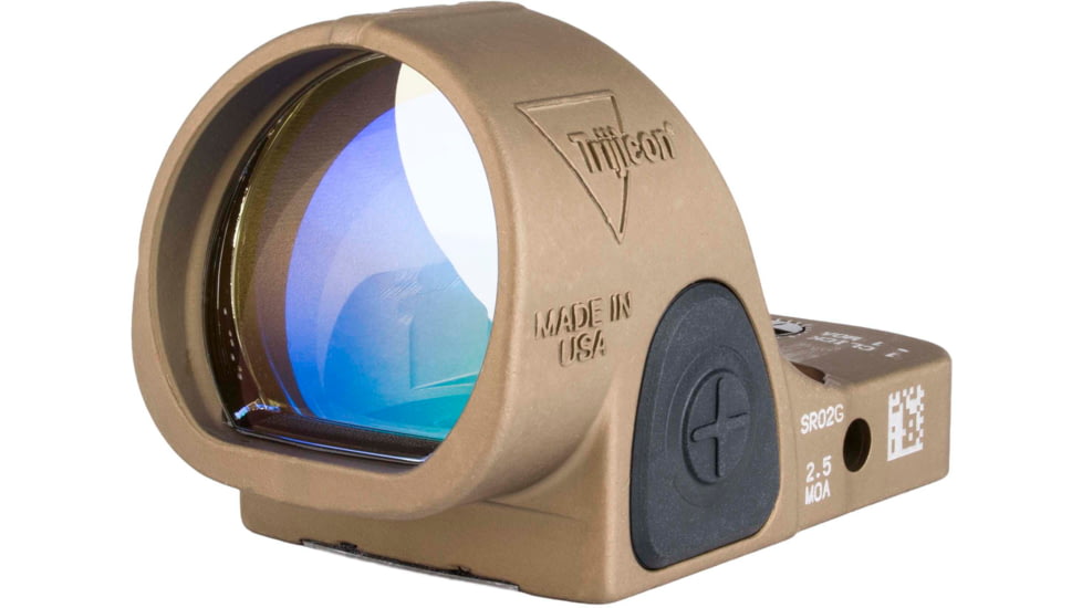 Trijicon SRO Adjustable LED Red Dot Reflex Sight, 1x, Green 2.5 MOA Dot Reticle, Anodized, Coyote Brown, SRO2-2500035