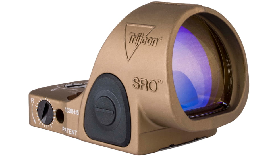 Trijicon SRO Adjustable LED Red Dot Reflex Sight, 1x, Green 2.5 MOA Dot Reticle, Anodized, Coyote Brown, SRO2-2500035