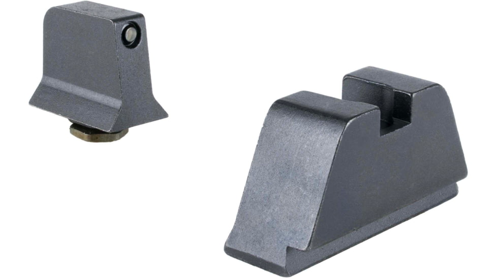 Trijicon Suppressor/Optic Height Sight Set, Black Front/Metal Rear &amp; Green Lamp, Glock 17, 17L, 19, 22 - 28, 31 - 35, 37 - 39, 45, Black, 601137