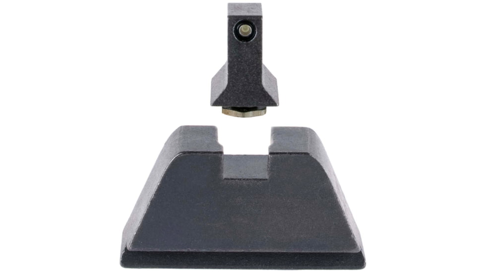 Trijicon Suppressor/Optic Height Sight Set, Black Front/Metal Rear &amp; Green Lamp, Glock 17, 17L, 19, 22 - 28, 31 - 35, 37 - 39, 45, Black, 601137