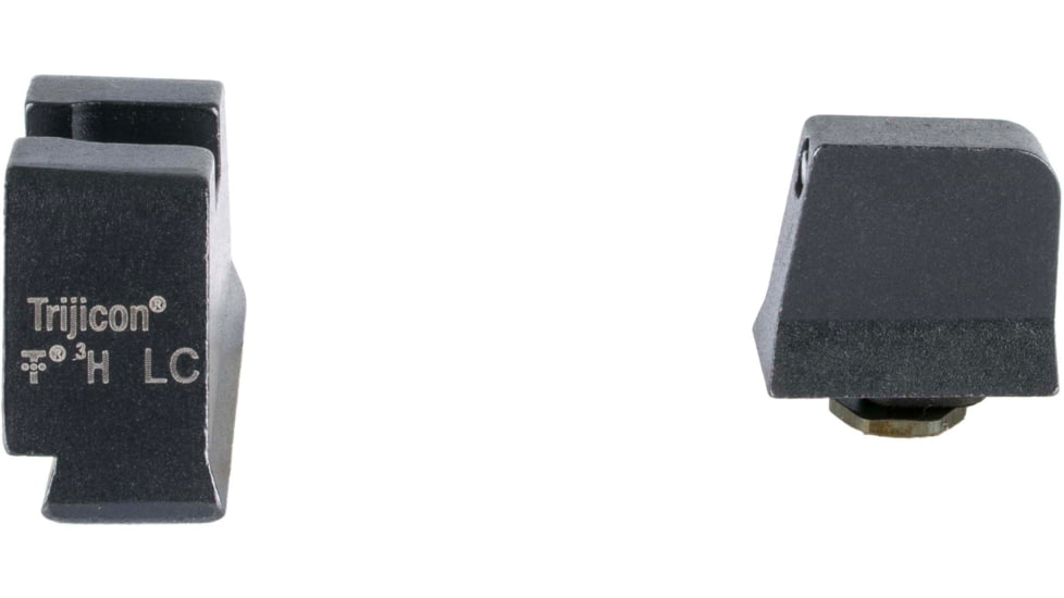 Trijicon Suppressor/Optic Height Sight Set, Black Front/Metal Rear &amp; Green Lamp, Glock 17, 17L, 19, 22 - 28, 31 - 35, 37 - 39, 45, Black, 601137
