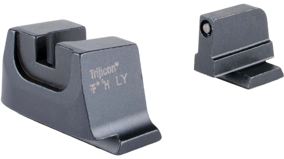 Trijicon Suppressor/Optic Height Sight Set with Black Front/Metal Rear &amp; Green Front Lamp - for M&amp;P C.O.R.E, M&amp;P M2.0 Optics Ready, Black, 601153