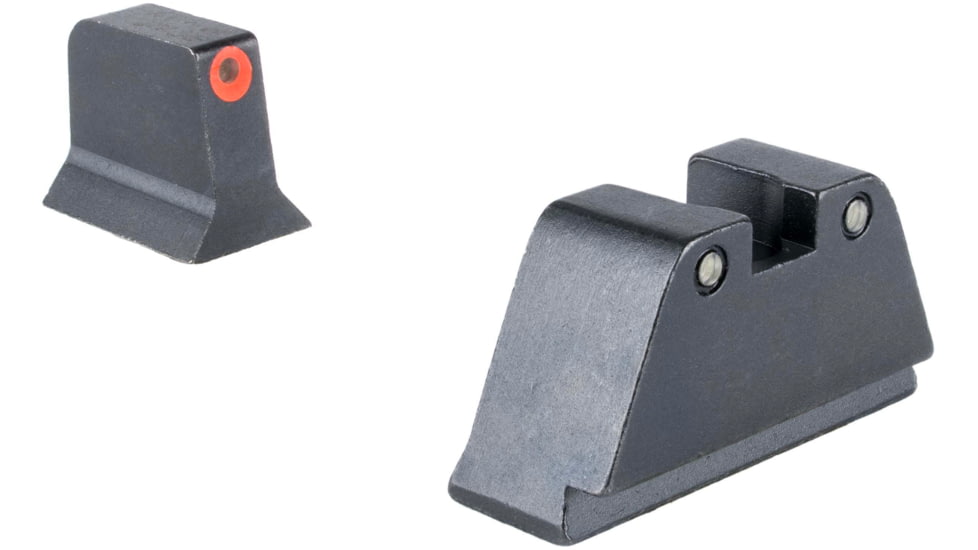 Trijicon Suppressor/Optic Height Sight Set, Orange Front/Black Rear &amp; Green Lamp, Glock 17, 17L, 19, 22 - 28, 31 - 35, 37 - 39, 45, Black, 601134