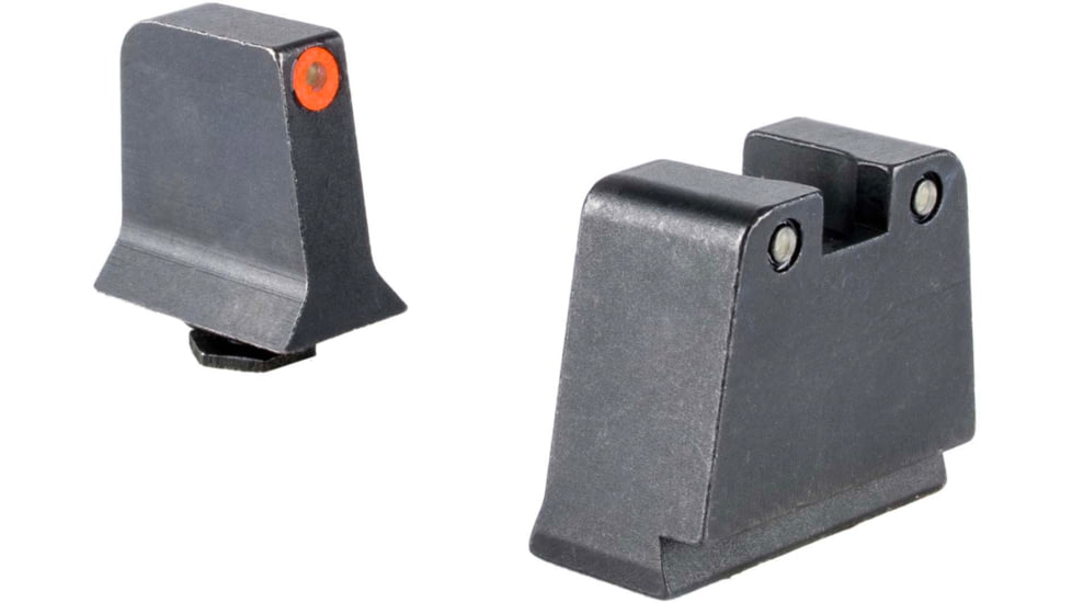 Trijicon Suppressor/Optic Height Sight Set, Orange Front/Black Rear &amp; Green Lamp, Glock  42, 43, 43x, 43e, 50, Black, 601142