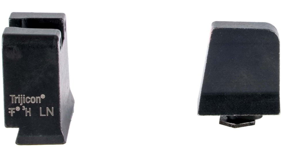 Trijicon Suppressor/Optic Height Sight Set, Orange Front/Black Rear &amp; Green Lamp, Glock  42, 43, 43x, 43e, 50, Black, 601142