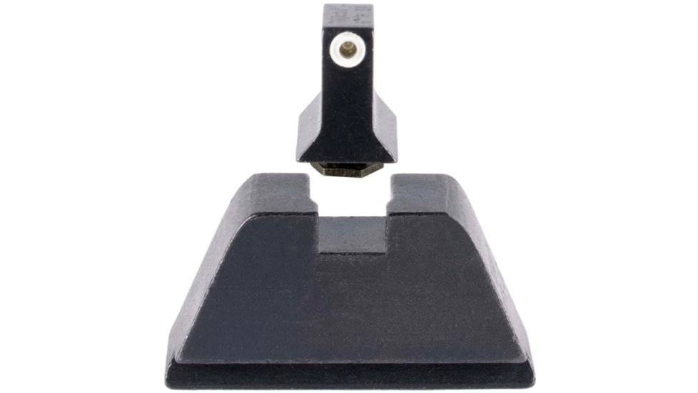 Trijicon Suppressor/Optic Height Sight Set, White Front/Metal Rear &amp; Green Lamp, Glock 17, 17L, 19, 22 - 28, 31 - 35, 37 - 39, 45, Black, 601136
