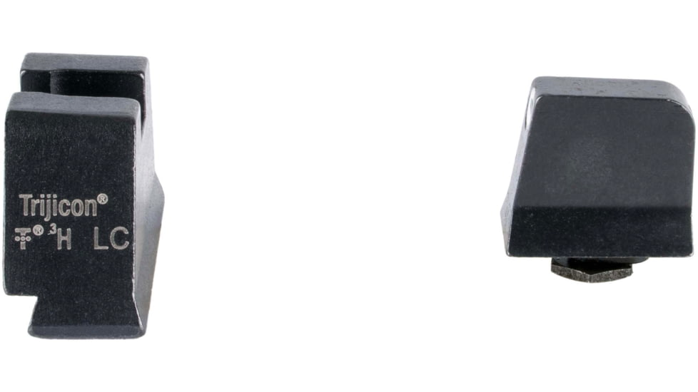 Trijicon Suppressor/Optic Height Sight Set, White Front/Metal Rear &amp; Green Lamp, Glock 17, 17L, 19, 22 - 28, 31 - 35, 37 - 39, 45, Black, 601136