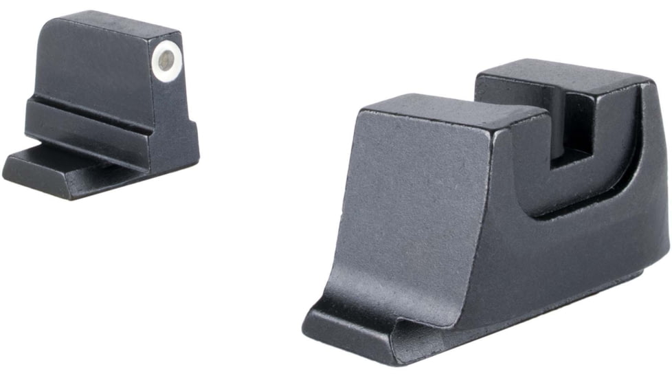 Trijicon Suppressor/Optic Height Sight Set with White Front/Metal Rear &amp; Green Front Lamp - for M&amp;P C.O.R.E, M&amp;P M2.0 Optics Ready, Black, 601154