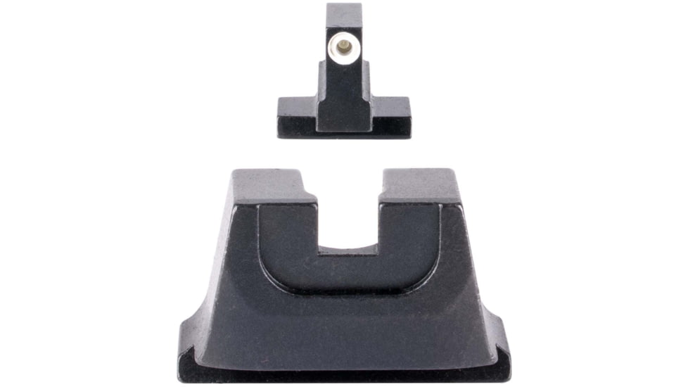 Trijicon Suppressor/Optic Height Sight Set with White Front/Metal Rear &amp; Green Front Lamp - for M&amp;P C.O.R.E, M&amp;P M2.0 Optics Ready, Black, 601154