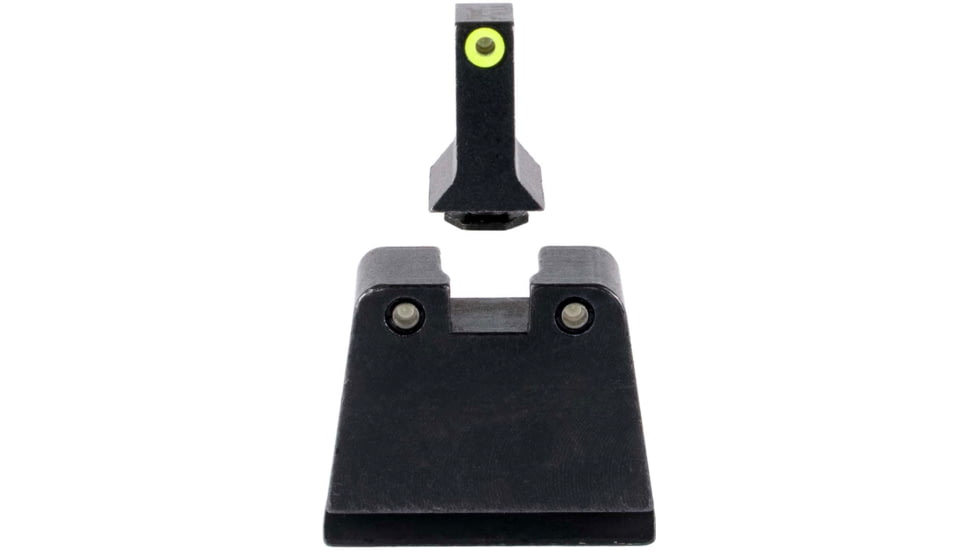 Trijicon Suppressor/Optic Height Sight Set, Yellow Front/Black Rear &amp; Green Lamp, Glock  42, 43, 43x, 43e, 51, Black, 601143